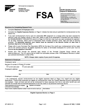 Principal Life FSA Reimbursement Form