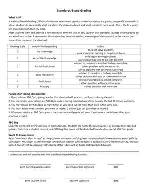 Standards-Based Grading Policy