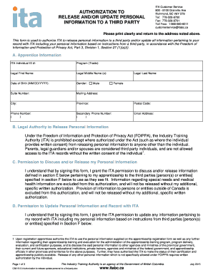 Authorization to Release and Update Personal Information