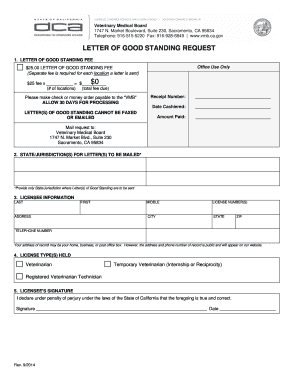 California Letter of Good Standing Request