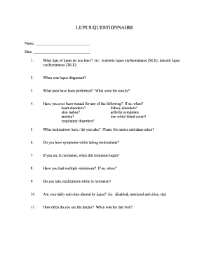 Lupus checklist test - angioplasty on lupus form