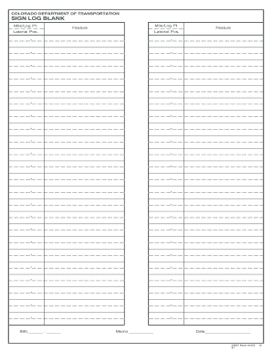 Colorado Sign Log Form