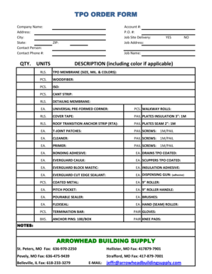 TPO Order Form