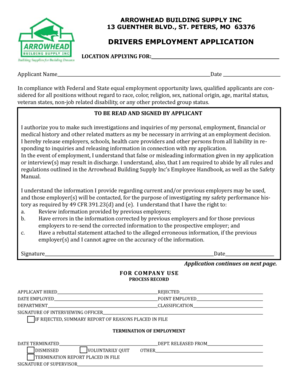 Driver Employment Application