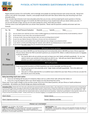Physical Activity Readiness Questionnaire (PAR-Q)