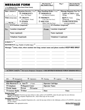 ICS Form 213 Message Form