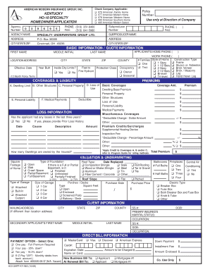 Kentucky Homeowner Insurance Application