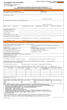 Opening Account Form for Institutions