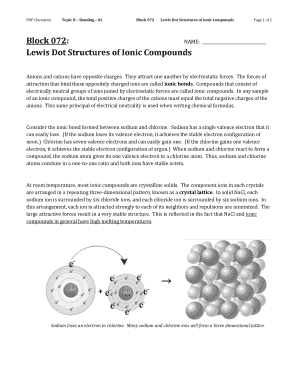 Lewis Dot Structures of Ionic Compounds Worksheet
