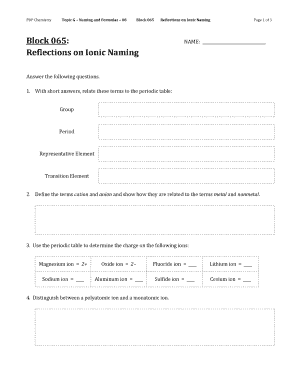 Chemistry Ionic Naming Worksheet