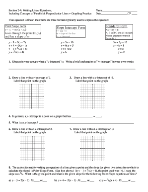 Writing Linear Equations Worksheet