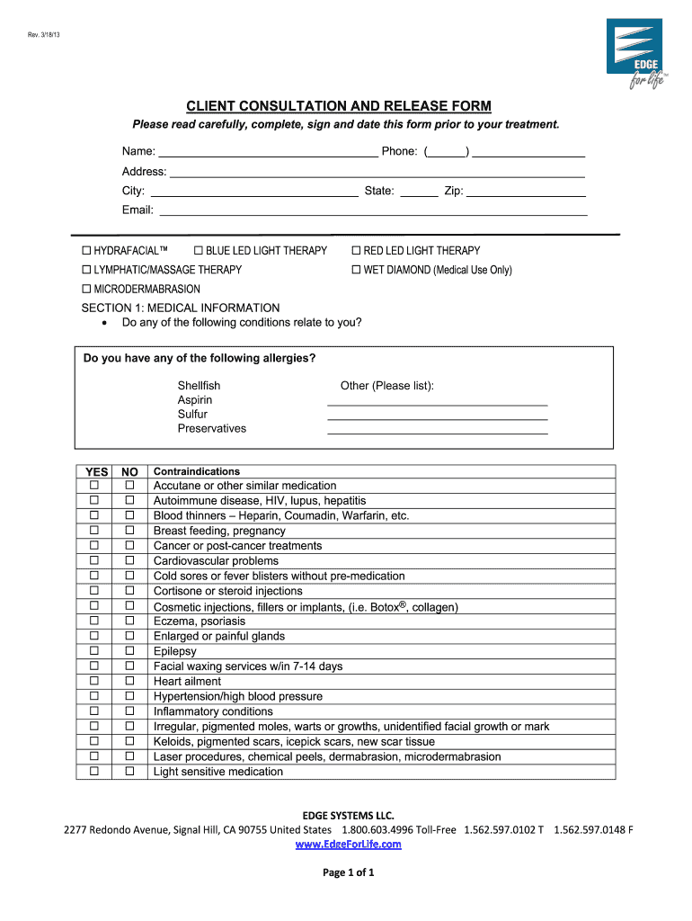 hydrafacial consent form Preview on Page 1