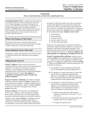 Form I-9 Employment Eligibility Verification