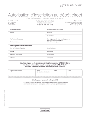 Autorisation d’inscription au dépôt direct