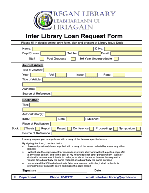 Inter Library Loan Request Form