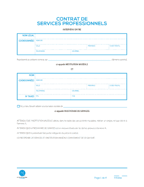 Contrat de services professionnels