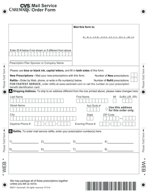CVS Caremark Prescription Order Form