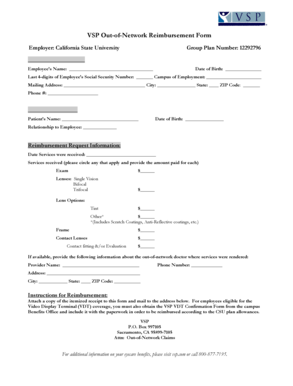 VSP Out-of-Network Reimbursement Form