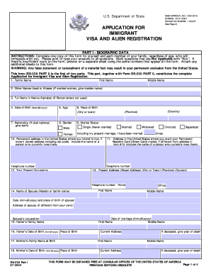 Immigrant Visa Application Form DS-230