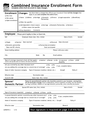 Combined Insurance Enrollment Form