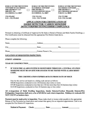 Smoke Detector Certification Application
