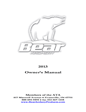 Bear Archery Compound Bow Owner's Manual