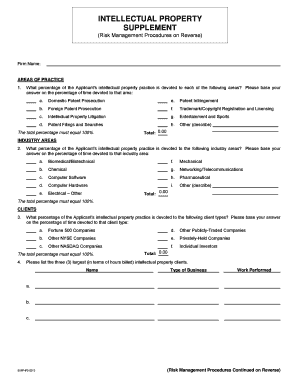 Intellectual Property Supplement Form