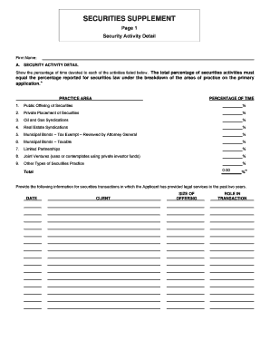 Securities Supplement Form
