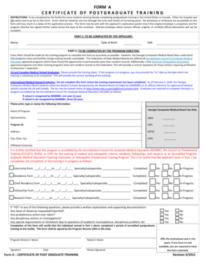 Certificate of Post Graduate Training
