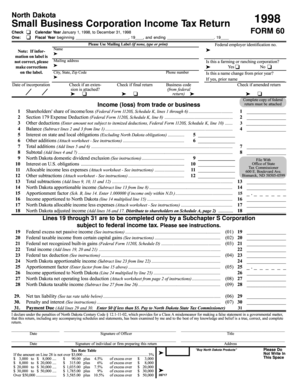 North Dakota Small Business Corporation Income Tax Return