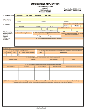Employment Application Form