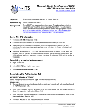 Minnesota Dental Services Authorization Request