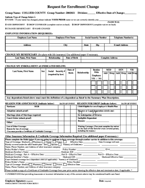 Request for Enrollment Change