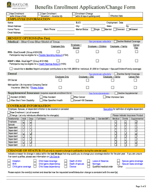 Benefits Enrollment Application/Change Form