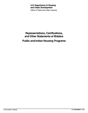 HUD-5369-A Representations and Certifications