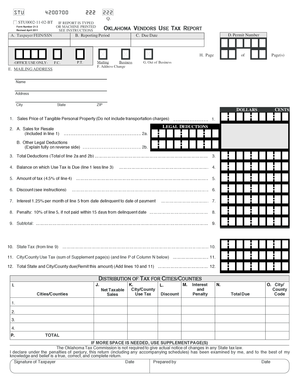 Oklahoma Use Tax Report