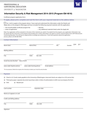 Certificate Program Application Form