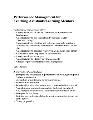 Performance Management Review for Teaching Assistants