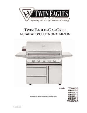 Twin Eagles Gas Grill Installation Manual
