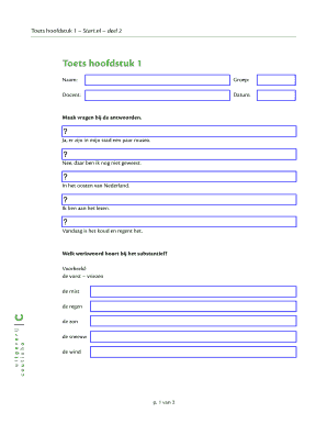 Toets hoofdstuk 1