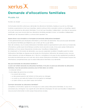 Demande d’allocations familiales