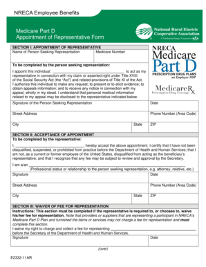 Medicare Part D Appointment of Representative Form