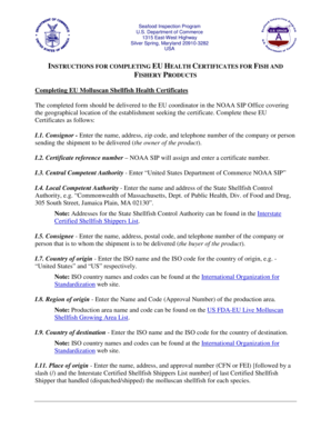 EU Health Certificates for Fish and Fishery Products