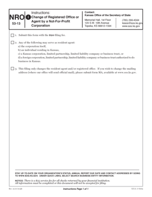 Kansas Change of Registered Office or Agent Form