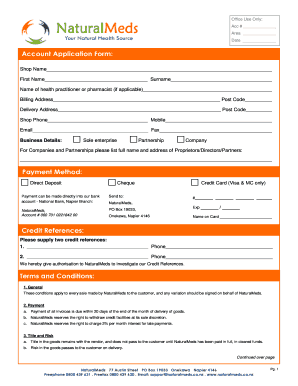 Account Application Form