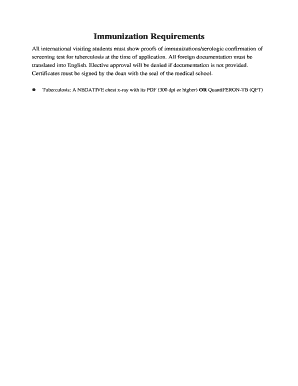 Certification Form for Tuberculosis