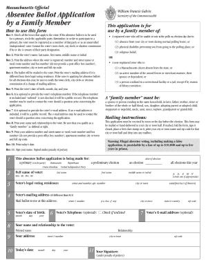 Massachusetts Absentee Ballot Application