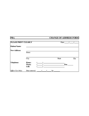 Patient Change of Address Form