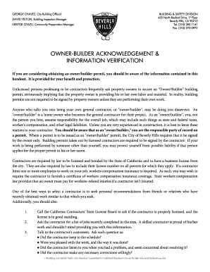 Owner-Builder Declaration Form