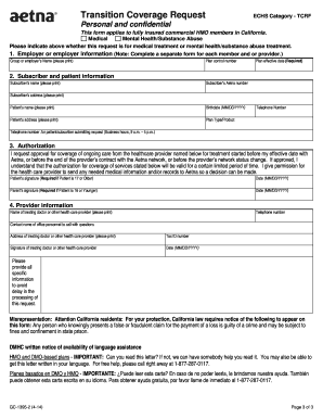 Transition Coverage Request Form
